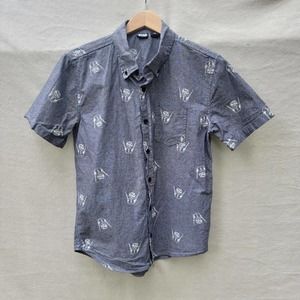 Star Wars Darth Vadar Mens Button Down Collar Small Shirt